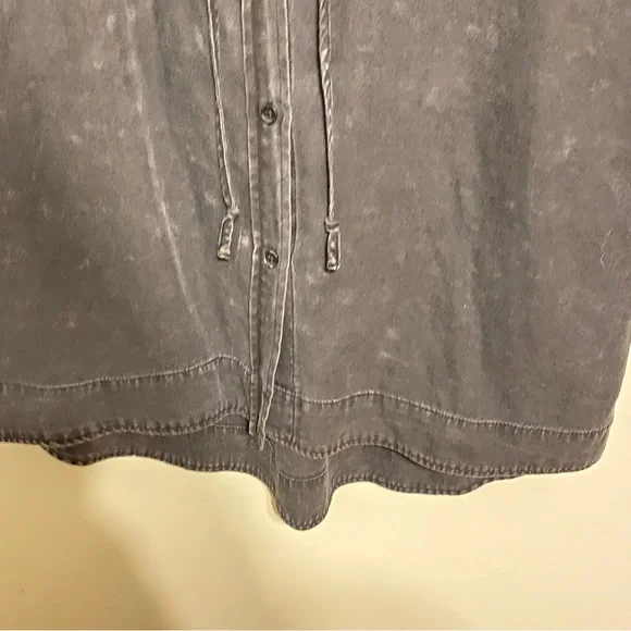 For The Republic Black Lyocell  Long Sleeved Shirt Dress size Large - Picture 7 of 15